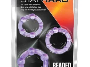 Blush Stay Hard Beaded Cock Rings Set of 3 - Adjustable Sizes for Enhanced Performance