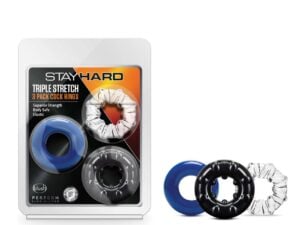 Blush Stay Hard Triple Stretch Cock Rings - Pack of 3