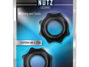 Blush Stay Hard Nutz Penis Enhancement Cock Ring - 1.7 Inch Outer Diameter, Soft & Stretchy TPE Material
