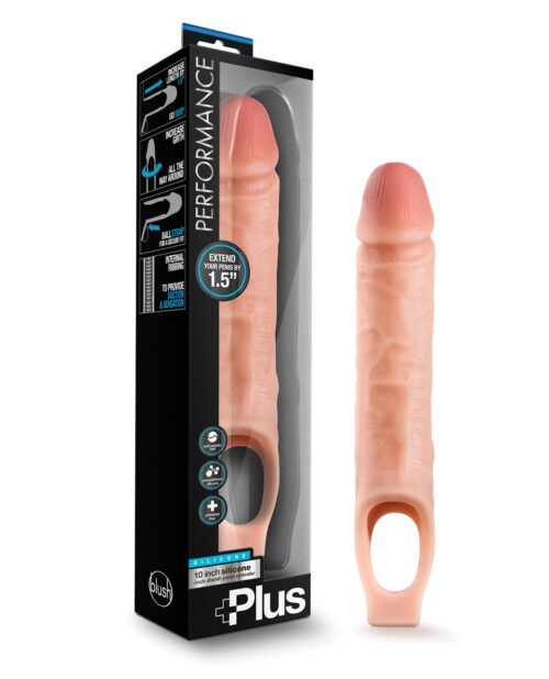 Blush Performance Plus 10 Inch Silicone Cock Sheath Penis Extender - Flesh