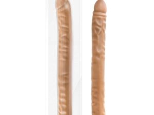 Blush Dr. Skin 18-inch Double Dildo – Mocha, Realistic & Vibrating for Couples and Partner Play