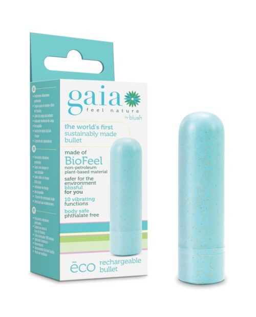 Blush Gaia Eco Rechargeable Bullet Vibrator - Aqua