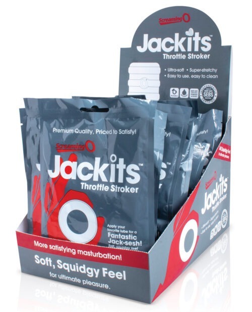 Screaming O Jackits Throttle Stroker - Clear, Soft and Reusable Masturbator for Enhanced Pleasure