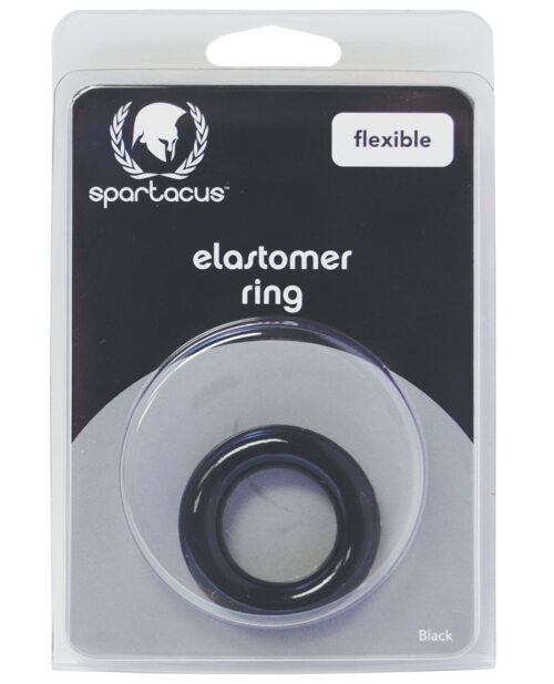 Spartacus Elastomer Relaxed Fit Cock Ring – Black for Penis Enhancement
