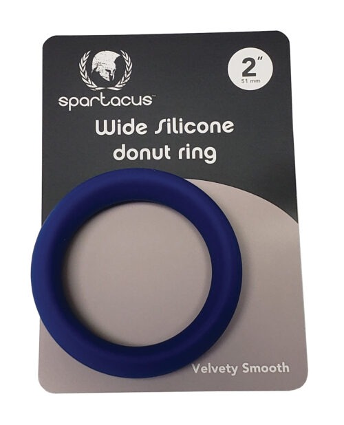 Spartacus 2-inch Wide Silicone Donut Ring for Penis Enhancement - Blue