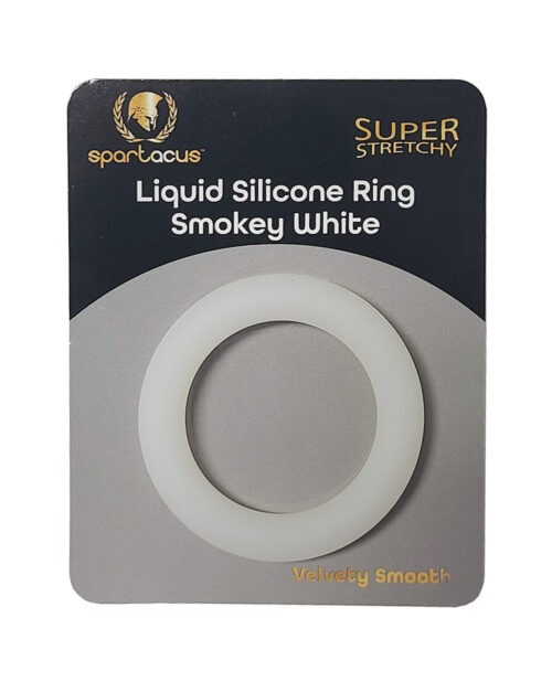 Spartacus Liquid Silicone Cock Ring - Smokey White for Couples and Him