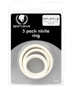 Spartacus Nitrile Cock Ring Set - White, Pack of 3 by Spartacus