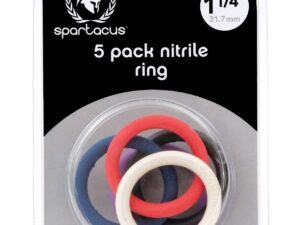 Spartacus 1.25 Inch Nitrile Cock Ring Set - Multi-Color Pack of 5