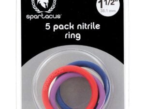 Spartacus 1.5 inch Nitrile Cock Ring Set - Multi-Color Pack of 5