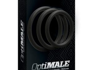 OptiMale C Ring Kit Thin - Black Silicone Penis Enhancement Rings Set