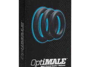 OptiMale C Ring Kit Thick - Blue Silicone Penis Enhancement Rings by Doc Johnson