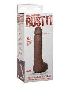 Bust It Squirting Realistic Cock with Nut Butter - Brown by Doc Johnson, Part No. 0735-02-BX