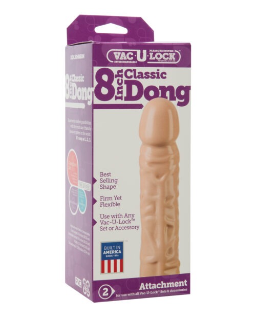 Vac-U-Lock 8 inch Classic Dong - Ivory by Doc Johnson, Part Number 1015-01-BX