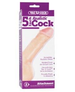 Vac-U-Lock 5 inch Realistic PVC Dildo by Doc Johnson - White