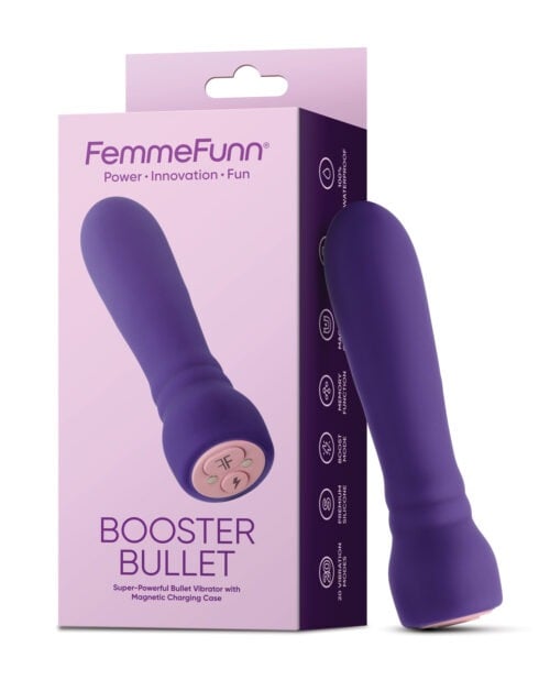 Femme Funn Booster Bullet - Purple Rechargeable Waterproof Vibrator with 20 Modes and Memory Function