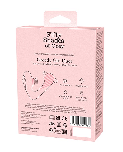forum penispumpe Fifty Shades of Grey Greedy Girl Duet - Rechargeable Dual Stimulation  Vibrator with Clitoral Suction and G-Spot Shaft