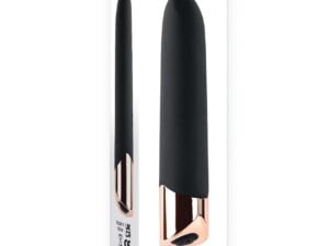 Gender X The Gold Standard Rechargeable Silicone Bullet - Black and Rose Gold