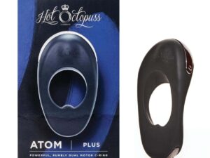 Hot Octopuss Atom Plus Black – Dual Motor Vibrating Cock Ring with Perineum Stimulation and Rechargeable Power
