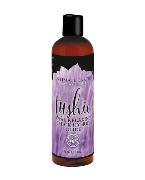 Intimate Earth Tushie Hybrid Anal Relaxing Glide - 2 oz, Silicone and Water-Based Lubricant for Comfort and Pleasure