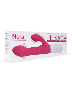 Lovense Nora Rotating Head Rabbit Vibrator – Pink | App-Controlled, Waterproof, USB Rechargeable