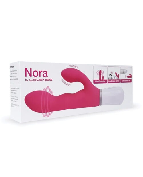 Lovense Nora Rotating Head Rabbit Vibrator - Pink | App-Controlled, Waterproof, USB Rechargeable