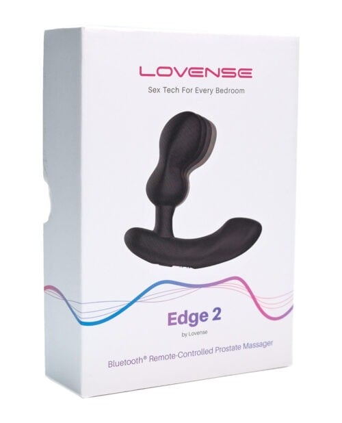 Lovense Edge 2 Flexible Prostate Massager - Black | App-Controlled, Rechargeable, IPX7 Waterproof