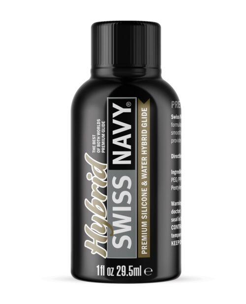 Swiss Navy Premium Hybrid Lubricant - 1 oz Bottle with Silicone and Water-Based Formula