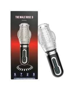 The Male Rose 3 Thrusting, Rotating & Vibrating Oral Sex Masturbator – Black by The Male Rose