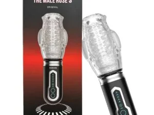 The Male Rose 3 Thrusting, Rotating & Vibrating Oral Sex Masturbator – Black by The Male Rose