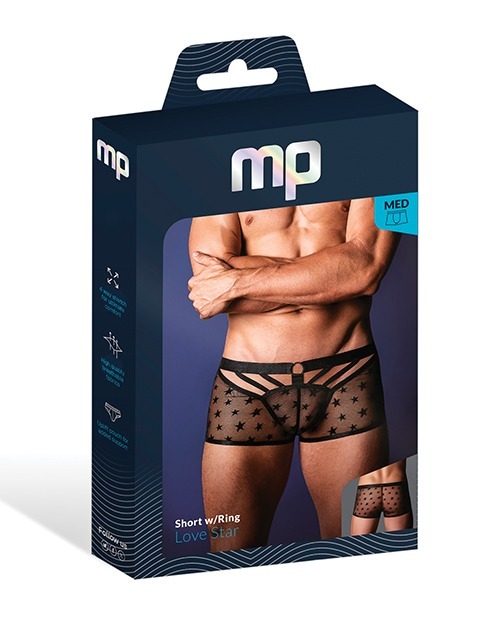 Male Power Love Star Short with Ring – Black Medium - Image 3