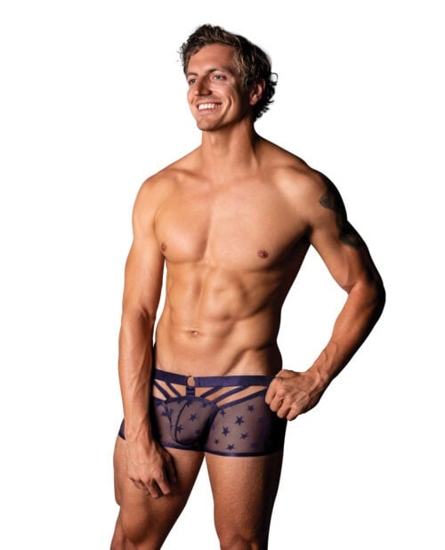 Male Power Love Star Short with Ring in Purple, Large – Modern Lingerie with Provocative Design
