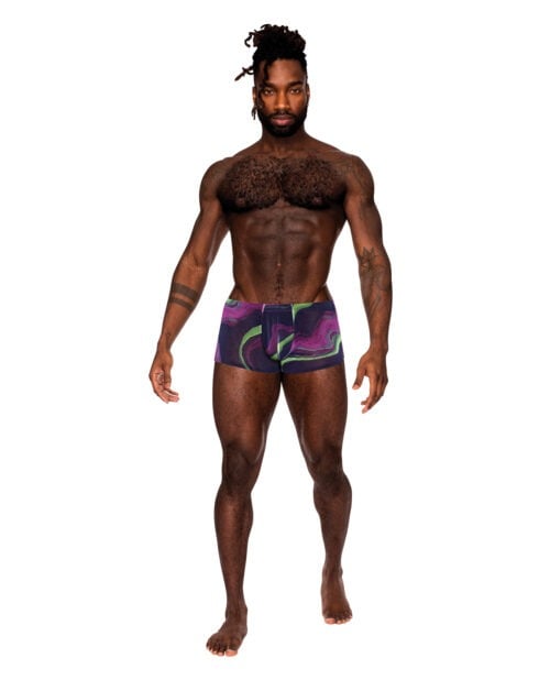 Male Power Galactic Sheer Poly Spandex Mini Short for Men – Multi-Color XL
