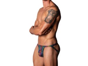 Male Power Pack & Play Jock with Front Condom Pocket - Rainbow L/XL
