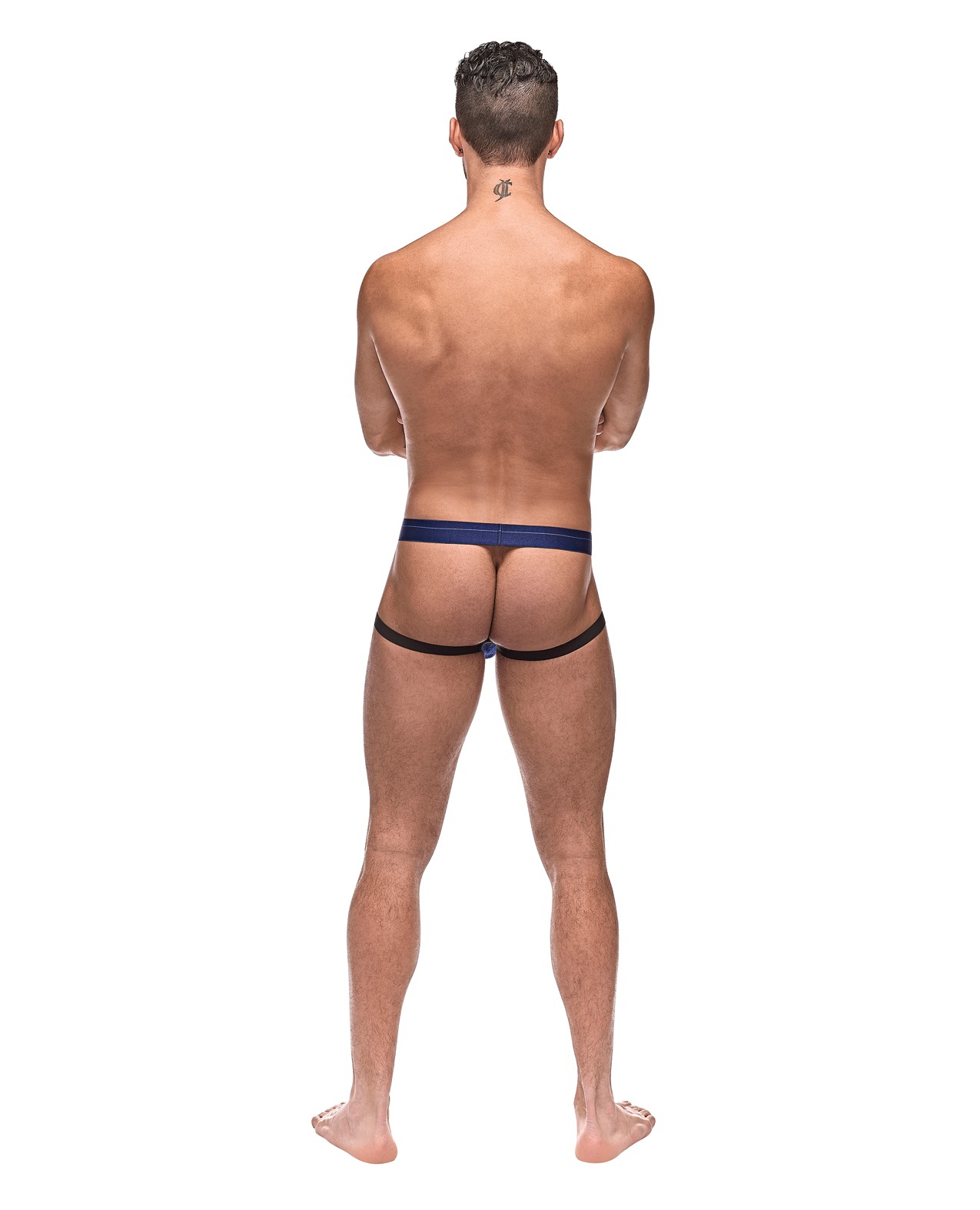 Male Power Diamond Mesh Ring Jock in Blue (Size L/XL) - Sheer Stretch Mesh with Nickel-Plated Rings - Image 3