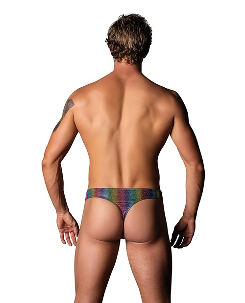 Male Power Pack & Play Thong with Front Condom Pouch – Rainbow, Large/XLarge (Part #421-297 L/XL) - Image 2