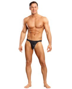 Male Power Satin Bong Thong Black S/M – Comfortable and Seductive Men's Lingerie