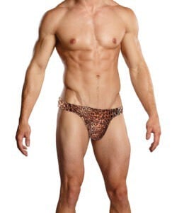 Male Power Animal Print Wonder Thong S/M – Men's Polyester and Spandex Lingerie