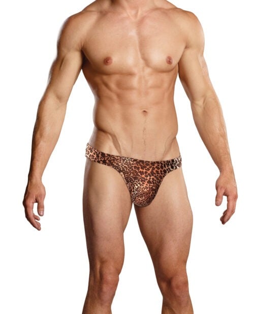 Male Power Animal Print Wonder Thong S/M – Men's Polyester and Spandex Lingerie