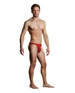 Male Power Bong Thong Red S/M – Comfortable Stretch Nylon Men’s Lingerie with Natural Enhancement