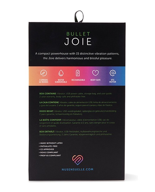 Nu Sensuelle Joie Bullet Vibrator with 15 Vibration Patterns - Black - Image 6