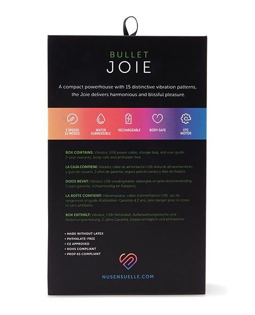 Nu Sensuelle Joie Bullet Vibrator - Blue, 15 Vibration Patterns, Waterproof, Rechargeable - Image 6