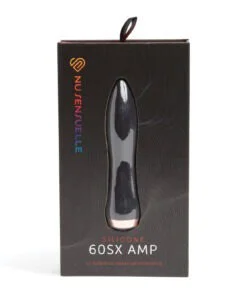 Nu Sensuelle 60SX AMP Silicone Bullet - Black, Powerful Vibrator with 12 Intensity Levels and Waterproof