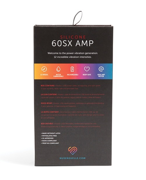 Nu Sensuelle 60SX AMP Silicone Bullet - Black, Powerful Vibrator with 12 Intensity Levels and Waterproof Design - Image 2