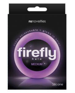Firefly Halo Medium Cockring in Purple – Silicone Glowing Cock Ring for Enhanced Performance