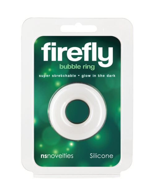 Firefly Glow-in-the-Dark Bubble Cock Ring - Small White Silicone from NS Novelties