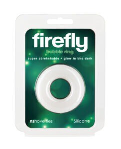 Firefly Glow in the Dark Bubble Cock Ring - Medium, White by NS Novelties