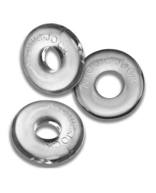 Oxballs Ringer Donut 1 - Clear Pack of 3 – Thick, Resilient Jelly Cock Rings for Men