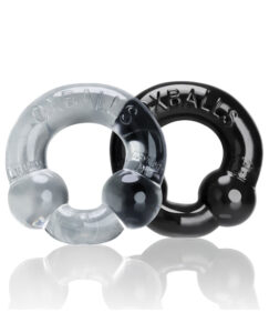 Oxballs Ultraballs Cock Rings - Black, Pack of 2 - Flexible, Stretchy, Rigid Enhancer