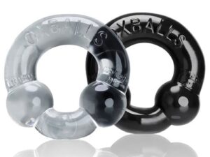 Oxballs Ultraballs Cock Rings - Black, Pack of 2 - Flexible, Stretchy, Rigid Enhancer