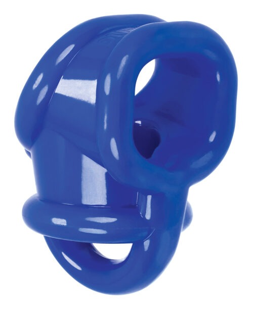 Oxballs Ballsling Ball Split Sling in Police Blue - Flexible TPR Cock and Ball Enhancer
